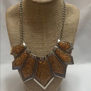 Brown and silver statement necklace